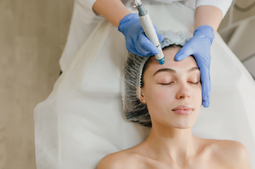 Microdermabrasion around the eyes